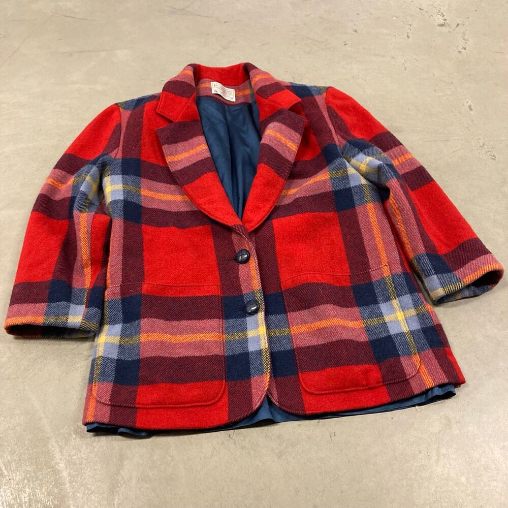 Vintage Pendleton flannel blazer coat
